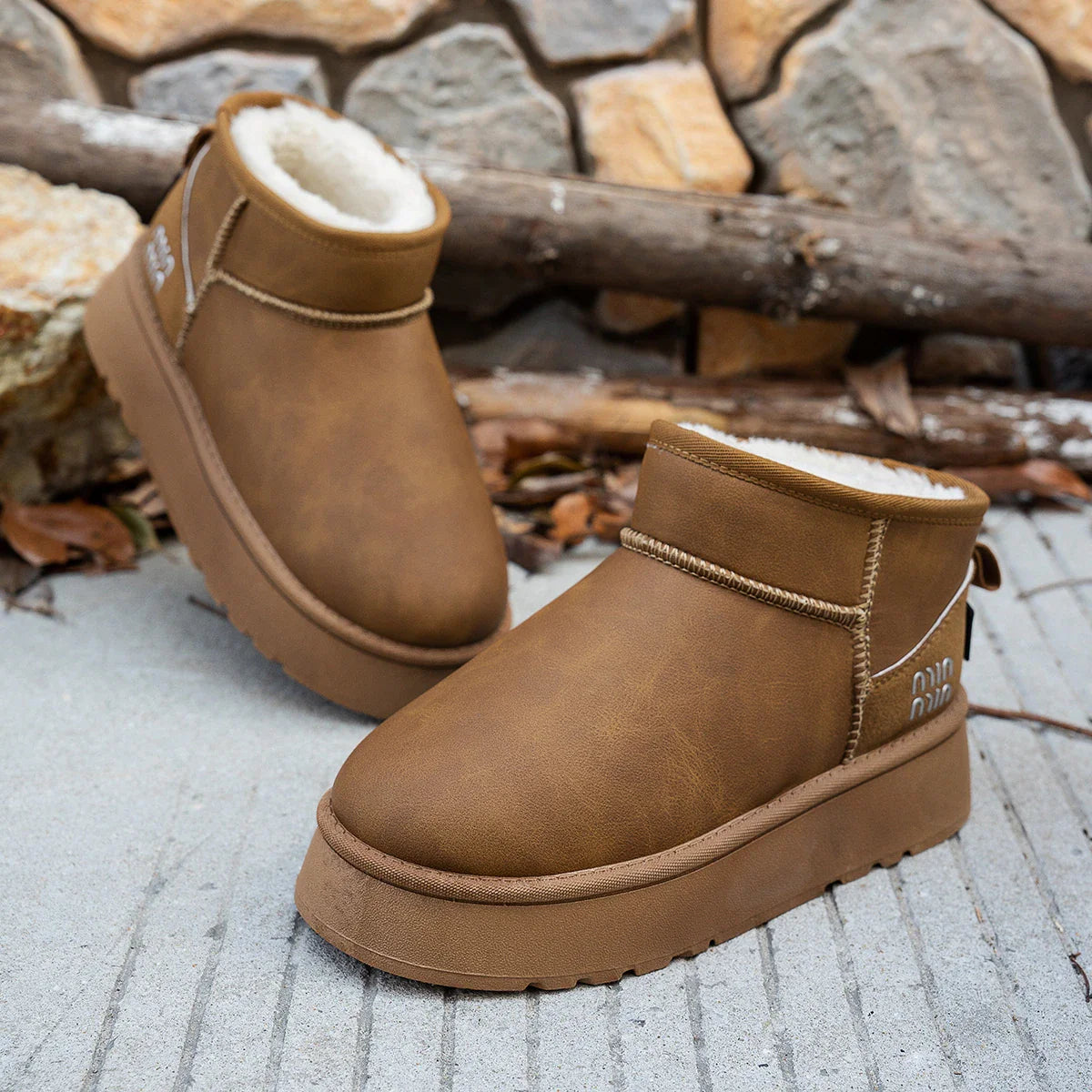 Boots Winter Short Plush Warm Snow Boots Casual Flat Shoes New Comfortable Chelsea Ankle Boots Botas De Mujer