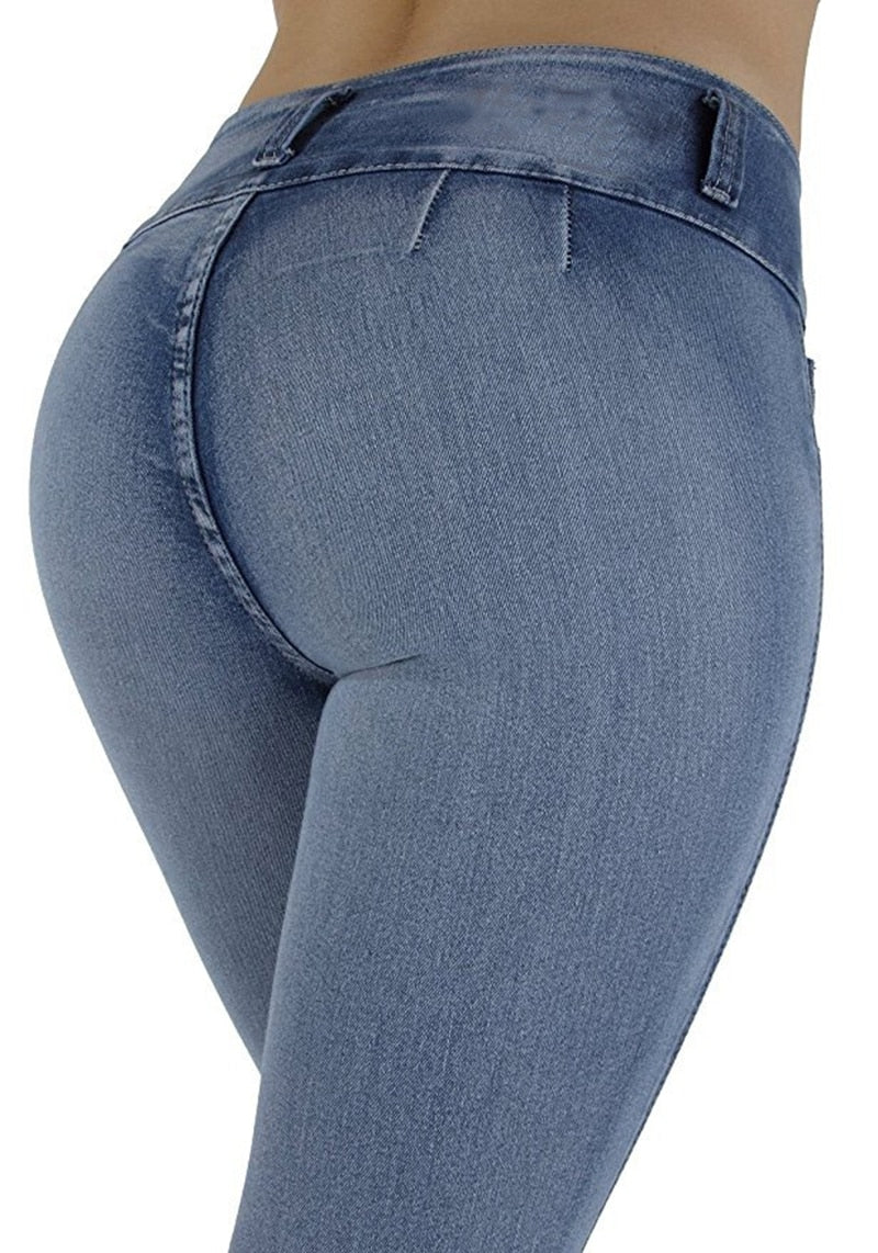 Casual Jeans High Waist Skinny Butt Lifting Elastic Bodycon Pencil Push Up Hip Ladies Jeans