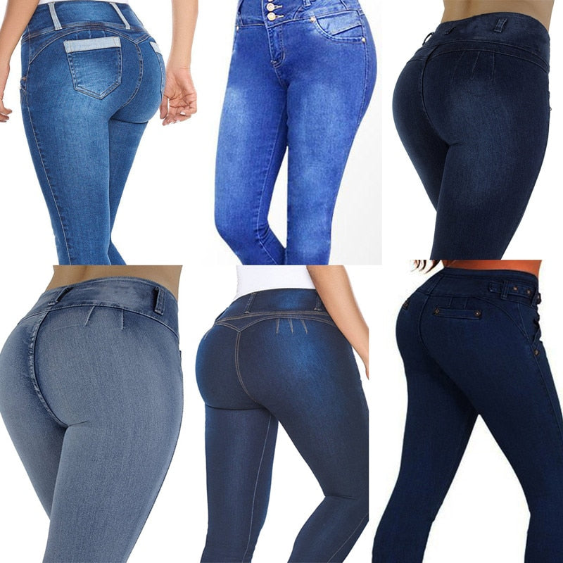 Casual Jeans High Waist Skinny Butt Lifting Elastic Bodycon Pencil Push Up Hip Ladies Jeans