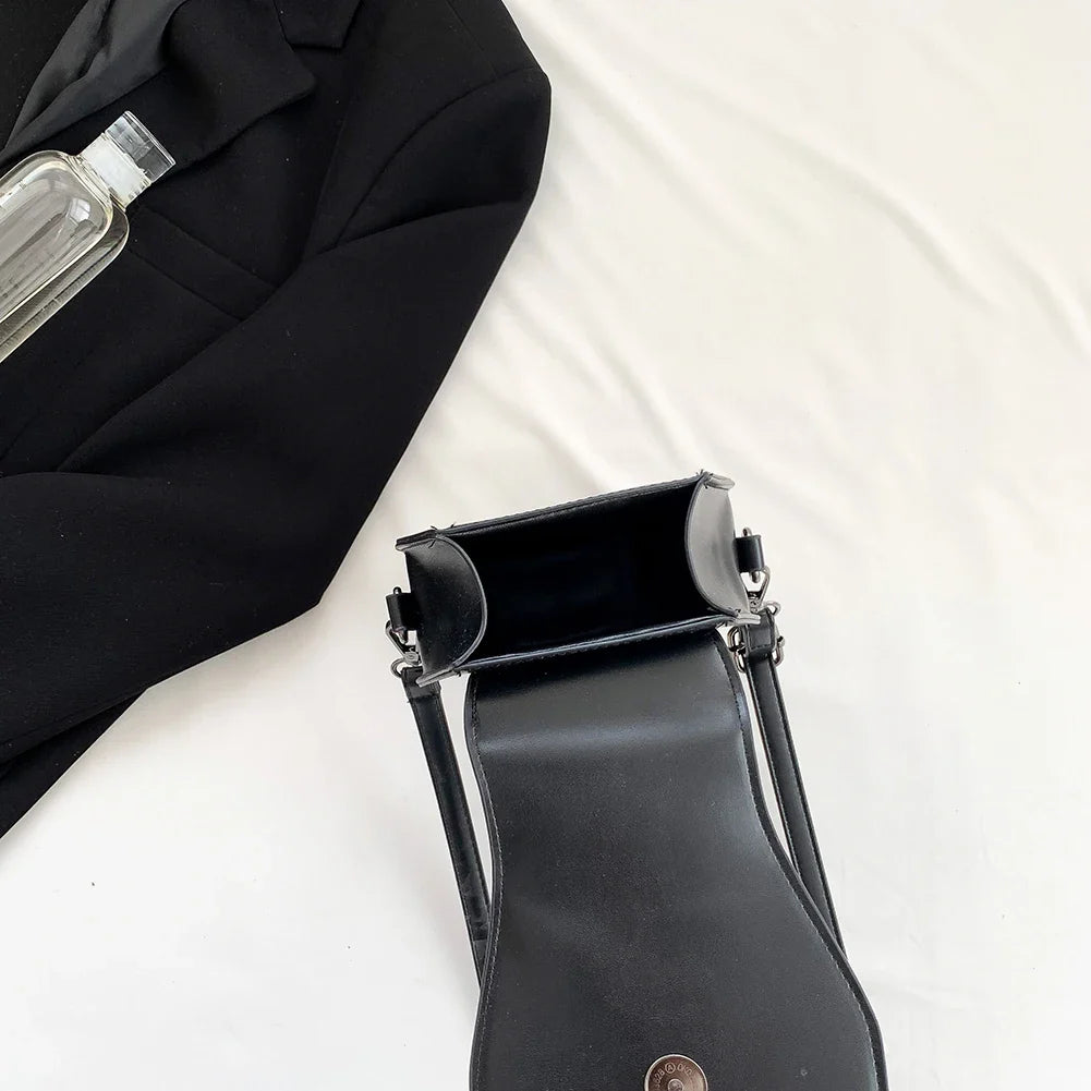 Gothic Coffin Zipper Strap Adjustable PU Leather Halloween Bag