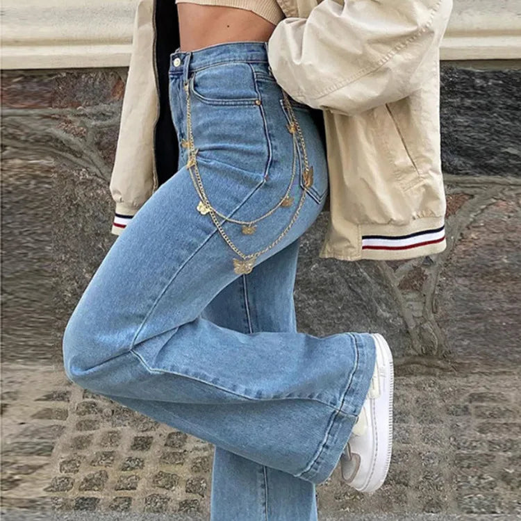 High Waist Bell Bottom Stretchy Denim Flared Women's Jeans