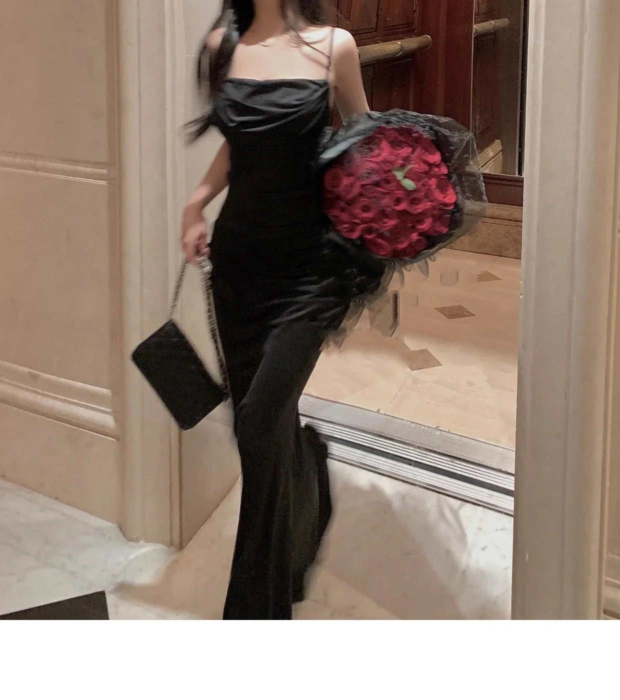 Elegant Mermaid Summer Strap Evening Maxi Dress