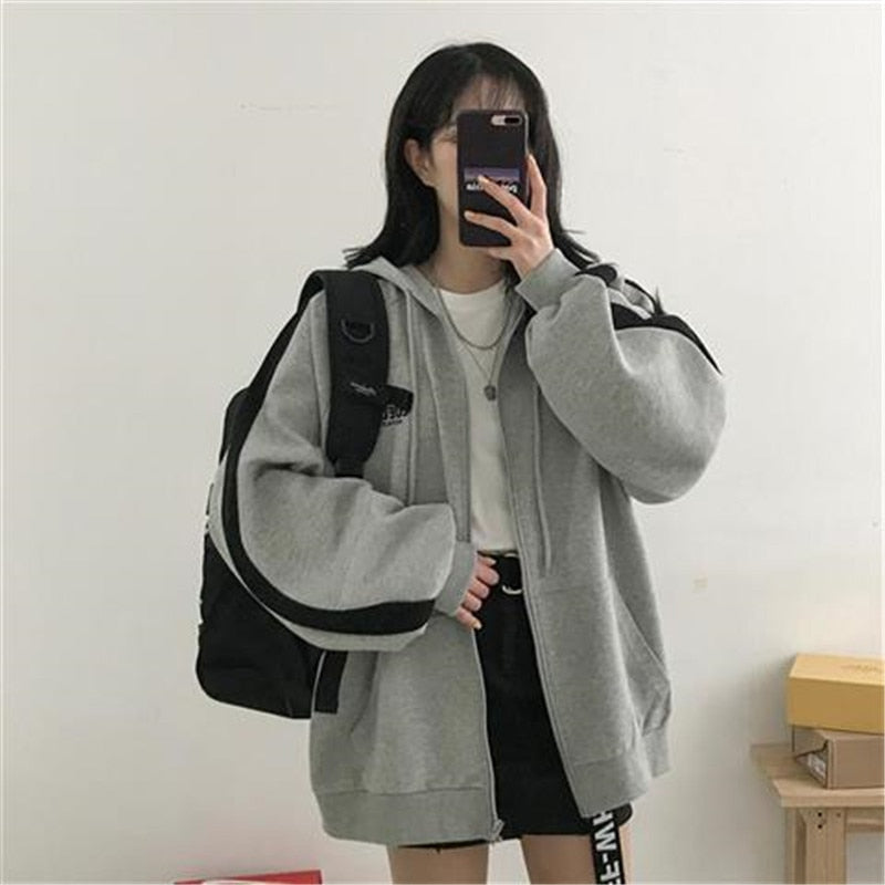 Korean Version Oversized Solid Color Hoodies