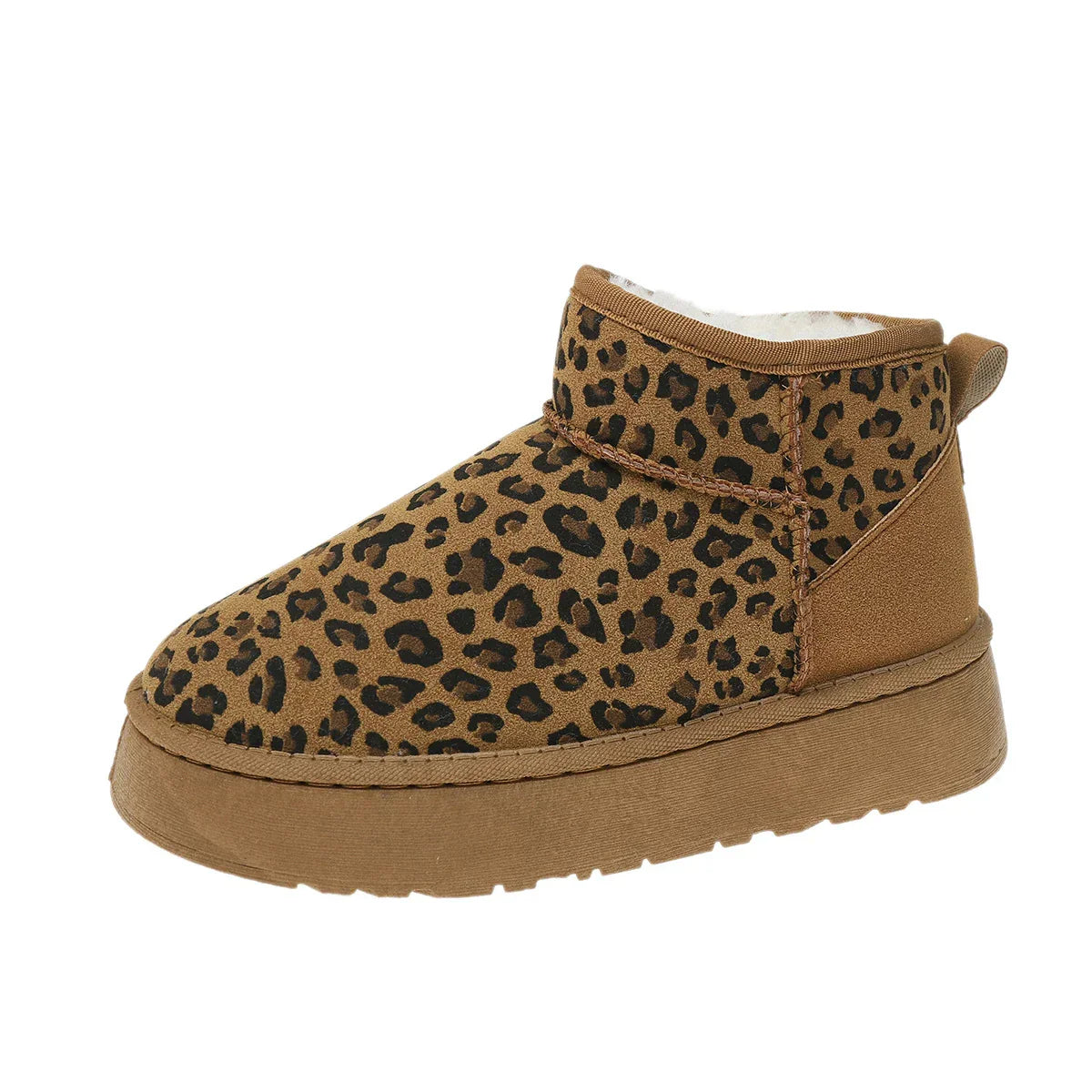 Leopard Print BootsWinter Comfortable Warm Snow Boots Outdoor Non-slip Wear-resistant Fashion Plush Short Boots