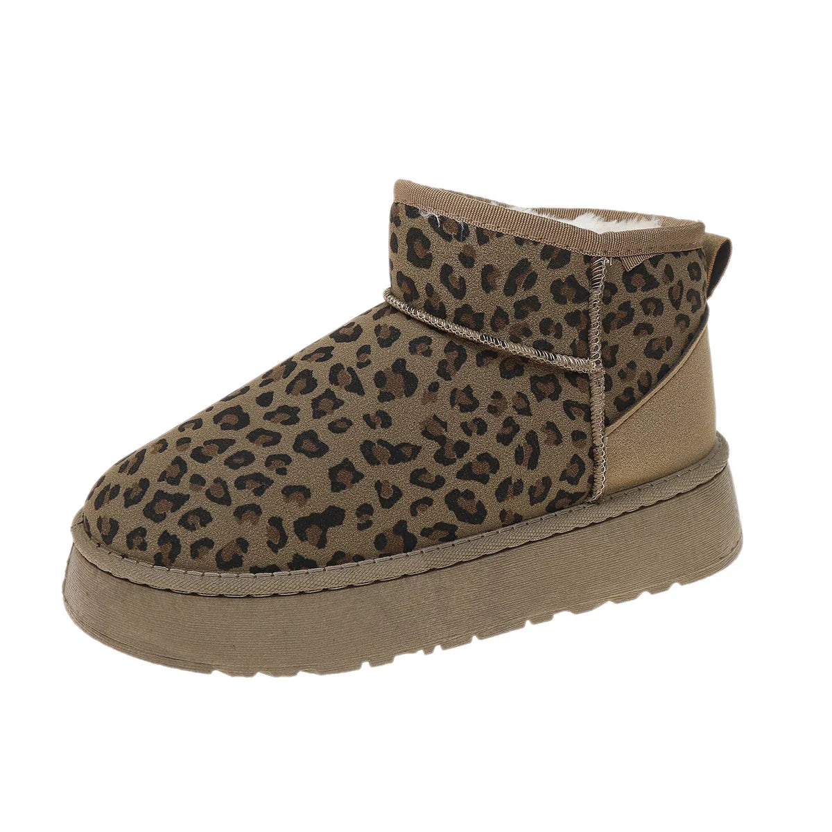 Leopard Print BootsWinter Comfortable Warm Snow Boots Outdoor Non-slip Wear-resistant Fashion Plush Short Boots