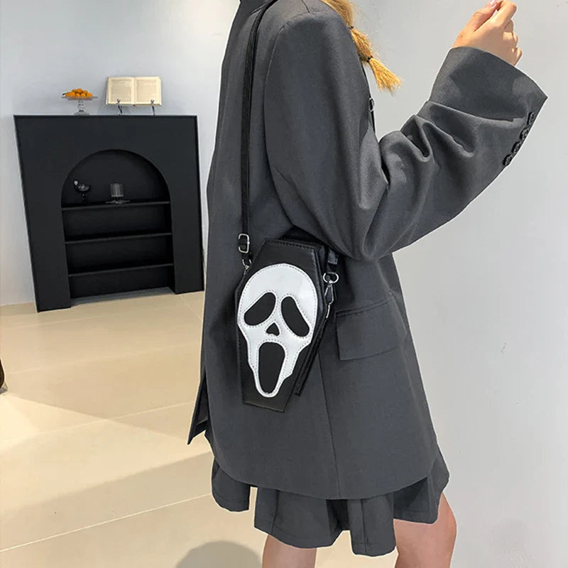 Gothic PU Leather Coffin Shape Punk Style Long Wallet Portable Bag