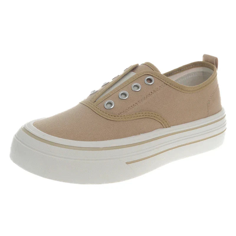 Outdoor Walking Canvas Shoes New Fashion Jogging Sneakers Slip-on Woman Vulcanized Flat Casual Loafers Ladies Zapatillas
