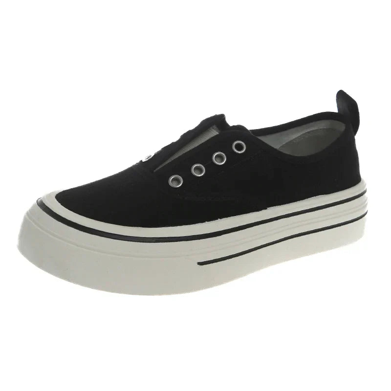 Outdoor Walking Canvas Shoes New Fashion Jogging Sneakers Slip-on Woman Vulcanized Flat Casual Loafers Ladies Zapatillas