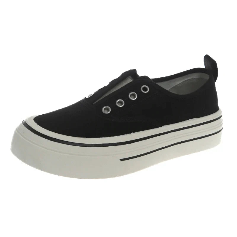 Outdoor Walking Canvas Shoes New Fashion Jogging Sneakers Slip-on Woman Vulcanized Flat Casual Loafers Ladies Zapatillas