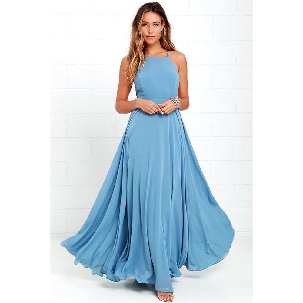 Plus Size Party Strap Fashion Bahemian Beach Chiffon Backless Dress