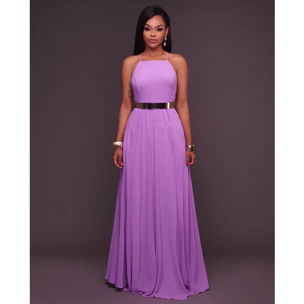 Plus Size Party Strap Fashion Bahemian Beach Chiffon Backless Dress