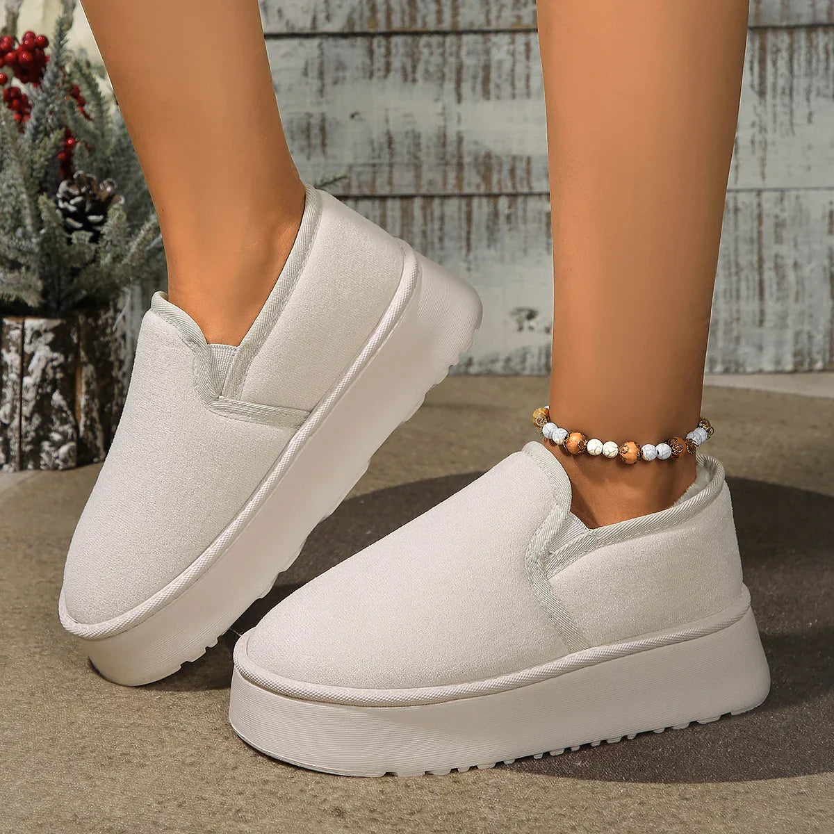 Snow Boots New Winter Vintage Boots Household Anti-skid Plush Comfortable Outdoors Thick Bottom Windbreak Warm Boots