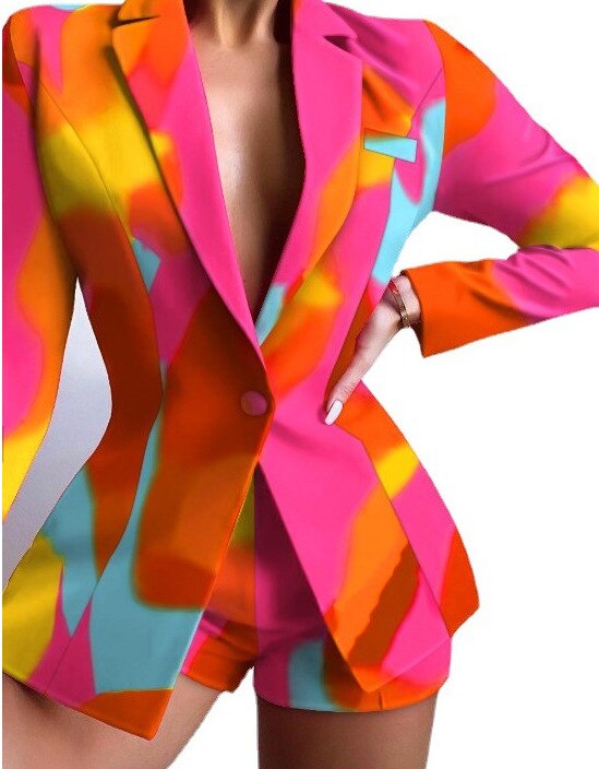 Colorful Long Sleeve Blazer