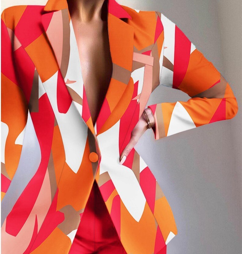 Colorful Long Sleeve Blazer