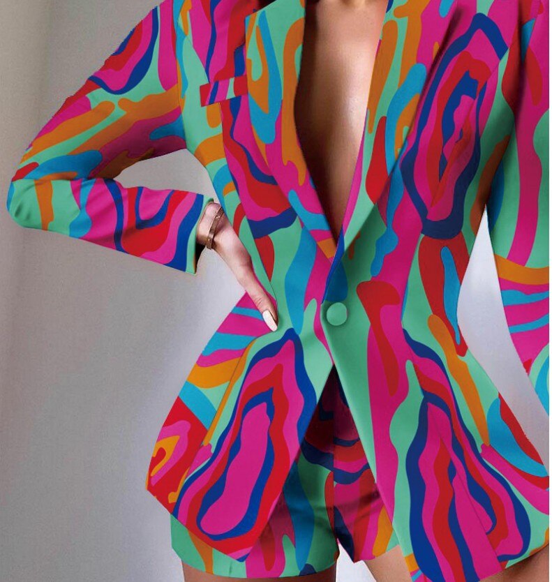 Colorful Long Sleeve Blazer