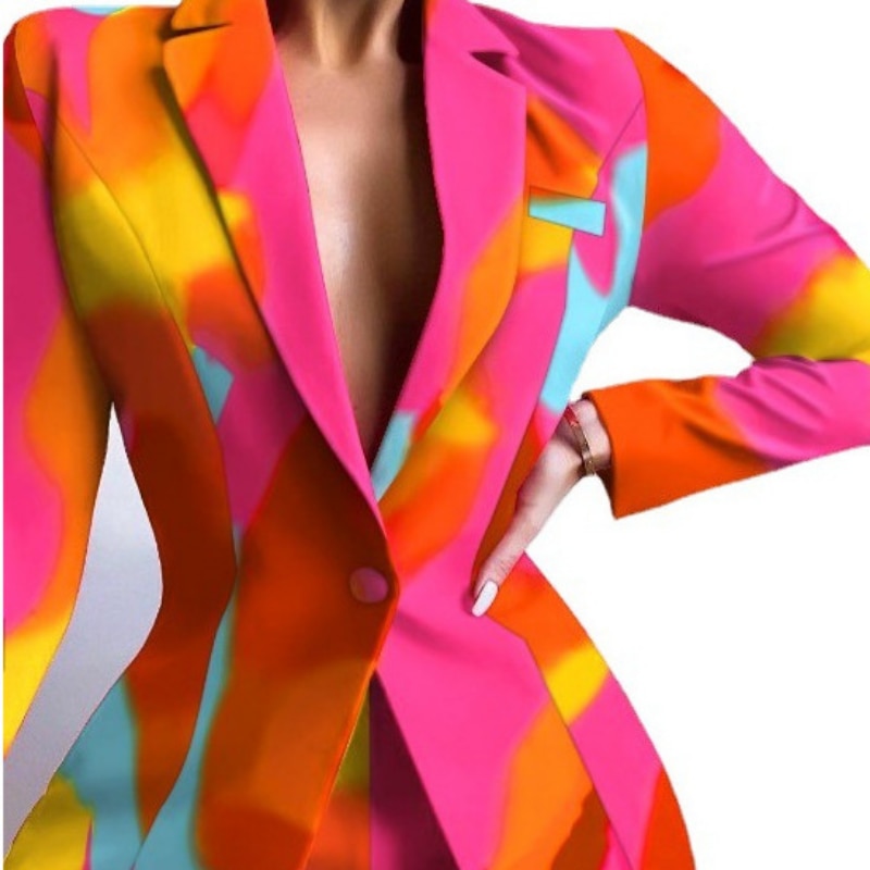 Colorful Long Sleeve Blazer