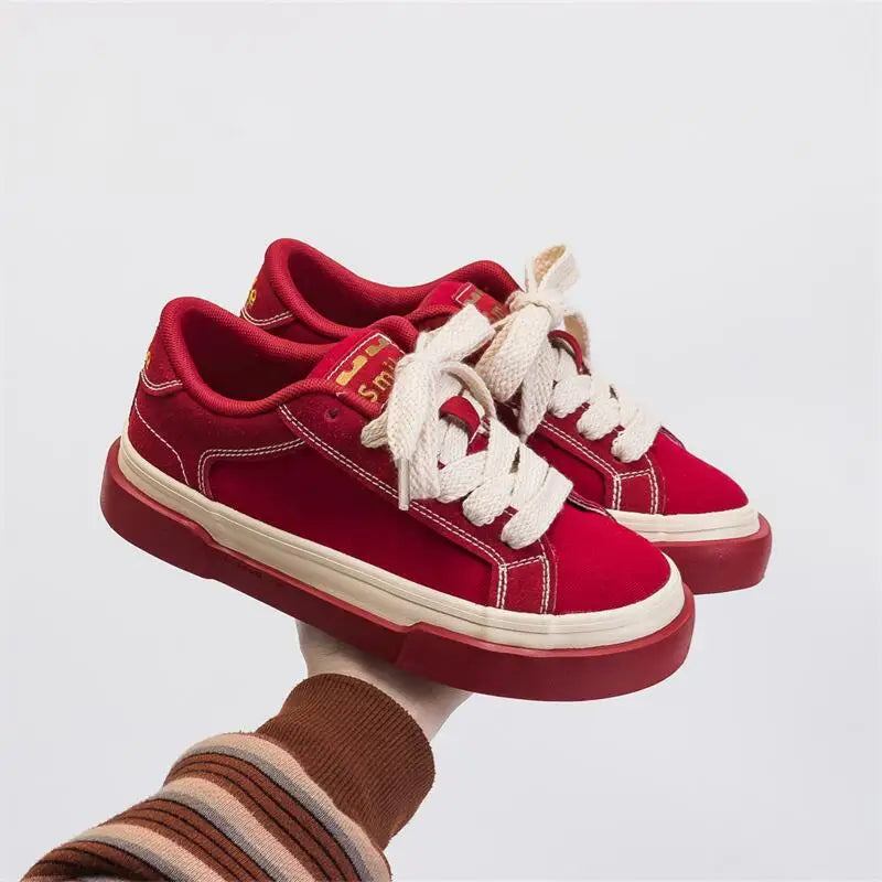 Summer Autumn Thick Soled Raised Canvas Shoes Breathable Versatile Student Sport Flats Sneakers Outdoor Trainers Footwear