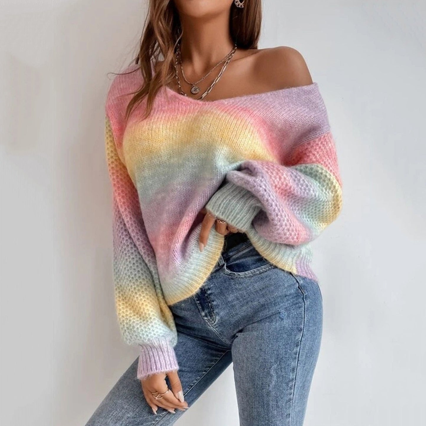 Rainbow Oversized Warm Sweater