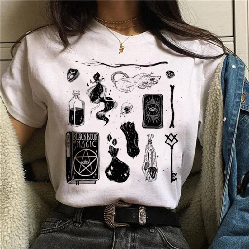 T-shirt Cartoon Witch Magic Kawaii Tshirt