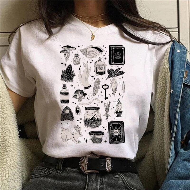 T-shirt Cartoon Witch Magic Kawaii Tshirt