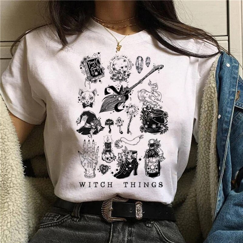 T-shirt Cartoon Witch Magic Kawaii Tshirt