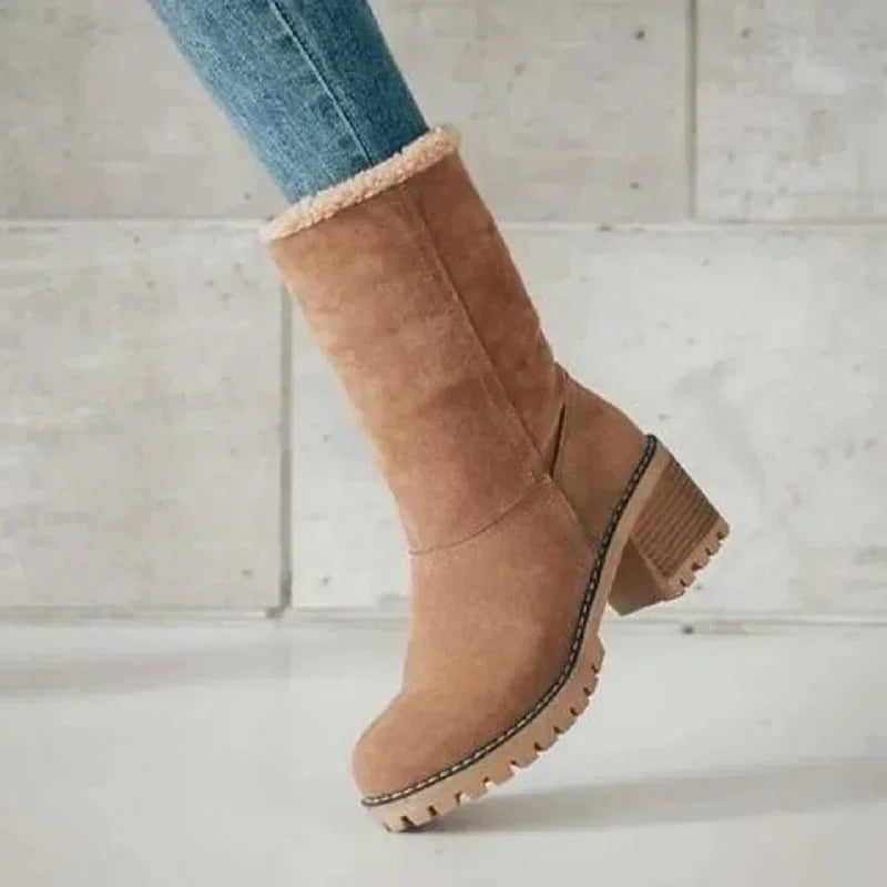Winter Fur Warm Snow Boots Ladies Warm Wool Booties Ankle Boot Comfortable Shoes Plus Size Casual Mid Boots