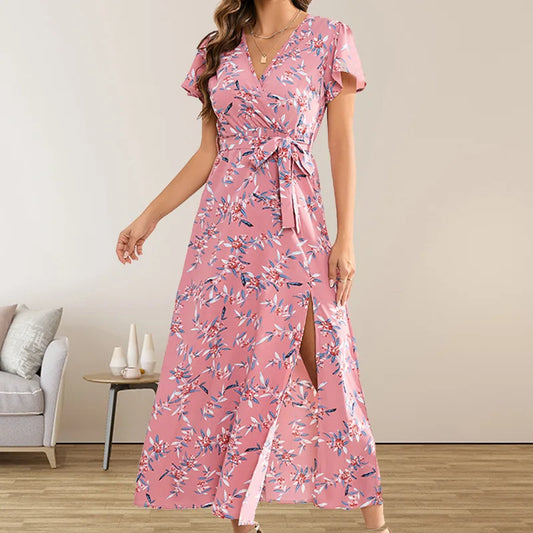 Floral Slit Boho Midi Dress