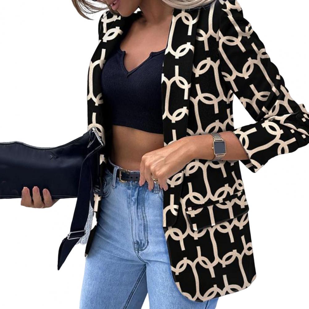 Long Sleeve Flap Pockets Blazer