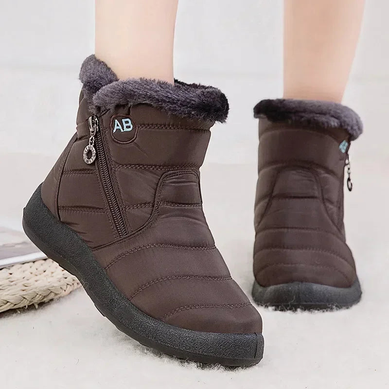 Women's Boots Warm Winter Boots Ankle Fur Bota Feminina Winter Shoes for Waterproof Snow Boots Female Short Botines