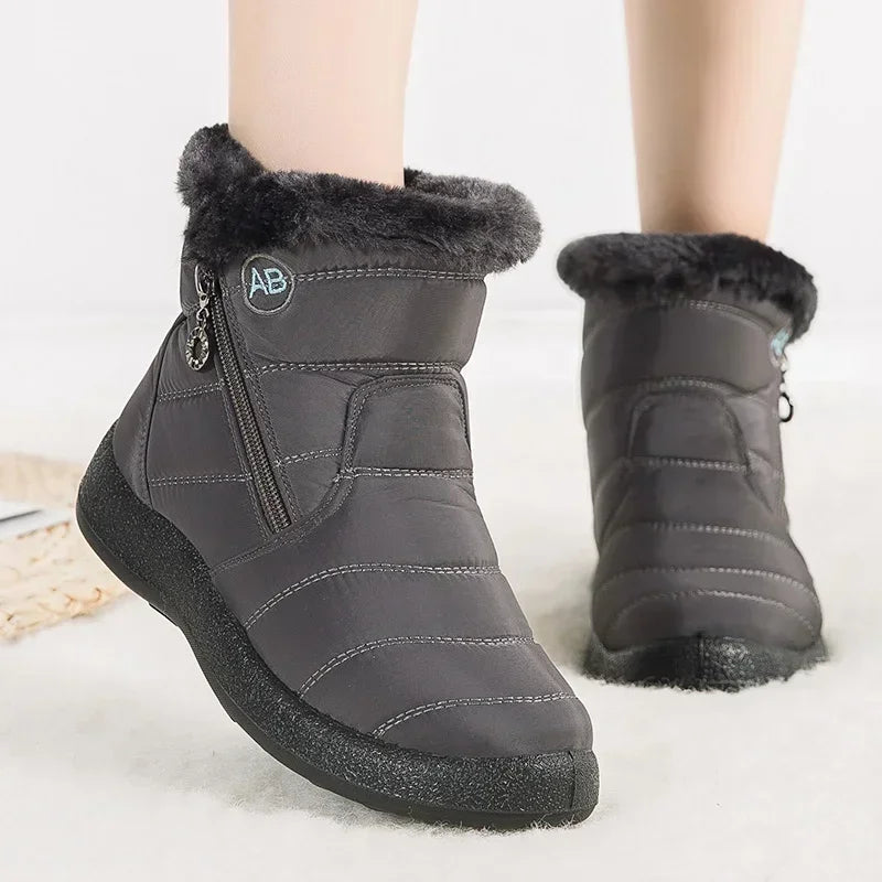 Women's Boots Warm Winter Boots Ankle Fur Bota Feminina Winter Shoes for Waterproof Snow Boots Female Short Botines