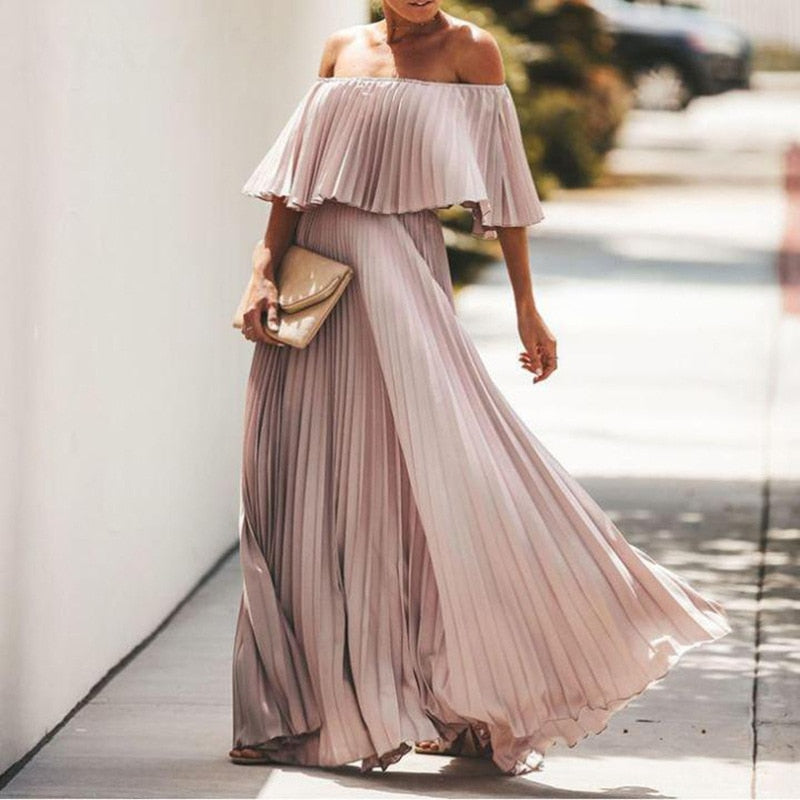 Strapless Chiffon Swing Dress