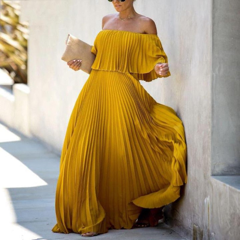 Strapless Chiffon Swing Dress