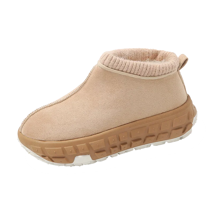 Women's Knitted Cuffed Snow Boots New Winter Cold-proof and Warm Fur Boots Non-slip Thick-soled Ladies Cotton Shoes Zapatos