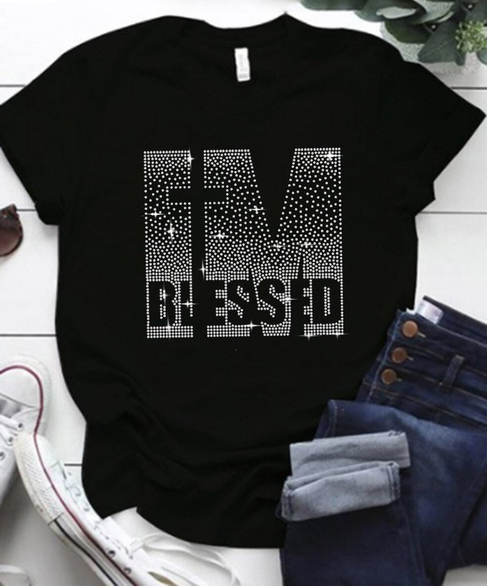 Casual Bricked Letter Print T-Shirts