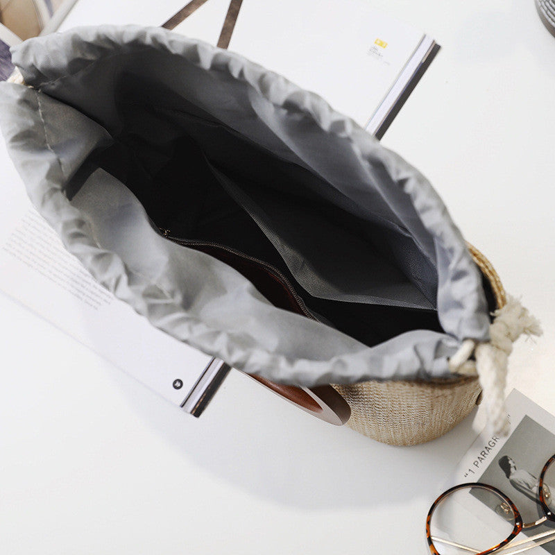 Wooden Ring Handle Tote Bag - 5 Colors