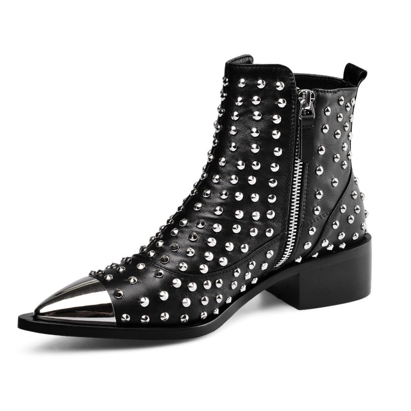 Wythe Pointed Toe Rivets Boots - 2 Colors