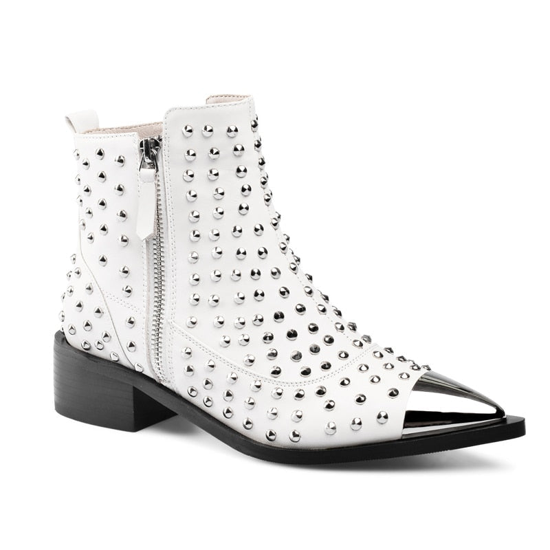 Wythe Pointed Toe Rivets Boots - 2 Colors