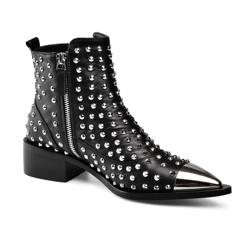 Wythe Pointed Toe Rivets Boots - 2 Colors