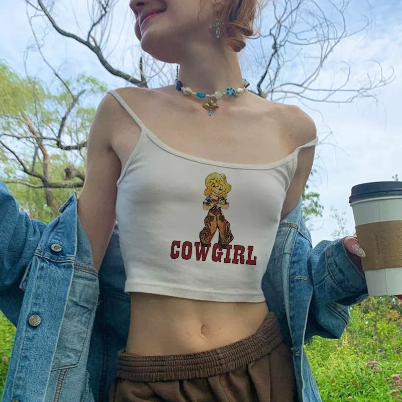 Y2k Gothic Graphic Letter Print Casual Grunge 90s Streetwear Slim Crop Top