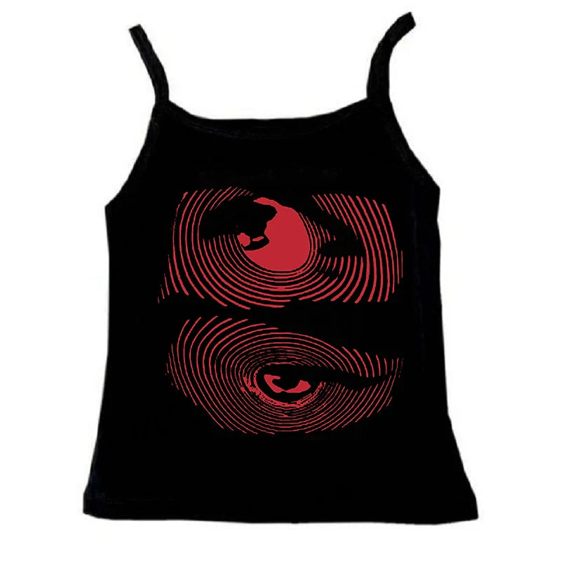 Y2k Gothic Graphic Letter Print Casual Grunge 90s Streetwear Slim Crop Top