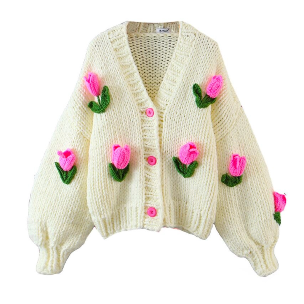 Yanna Chunky Knit Tulip Cardigans - 2 Colors