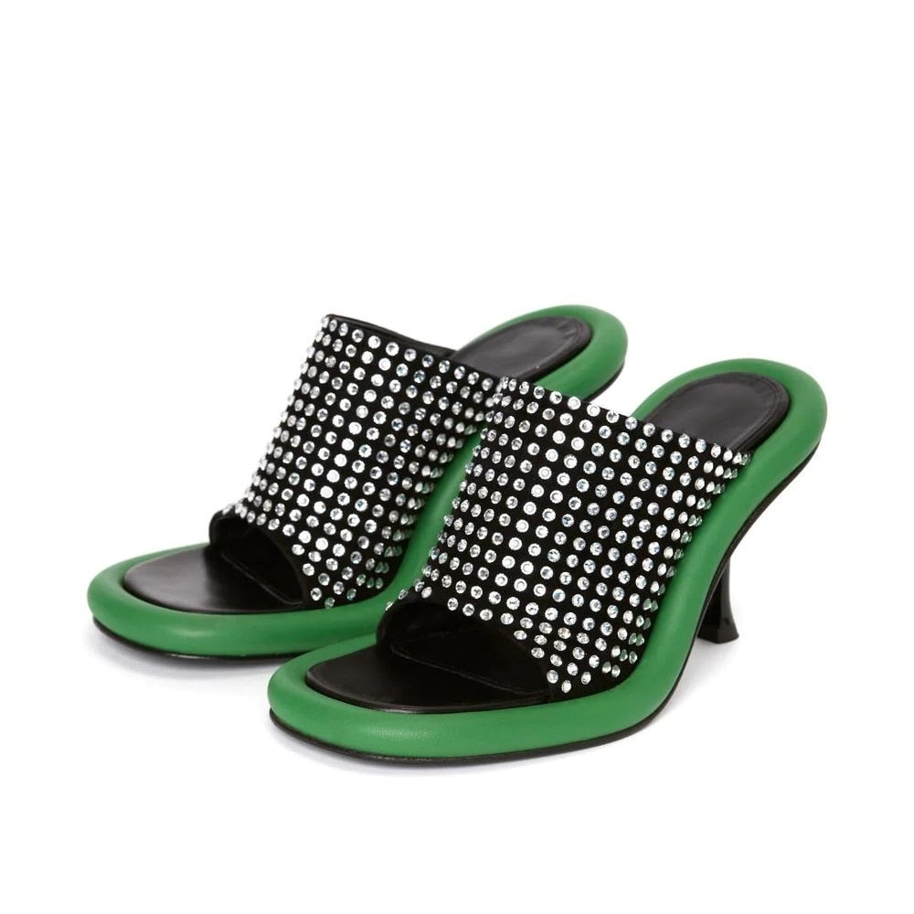 Yareli Color Contrast Pipe Edge Mule Sandals