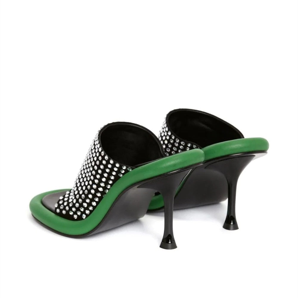 Yareli Color Contrast Pipe Edge Mule Sandals