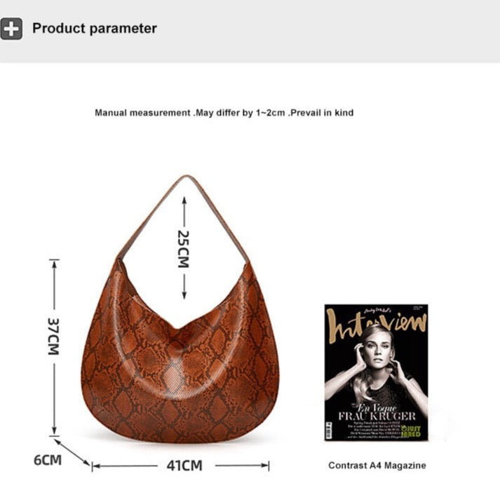 Yasika Serpentine Prints Hobo Bags - 6 Colors