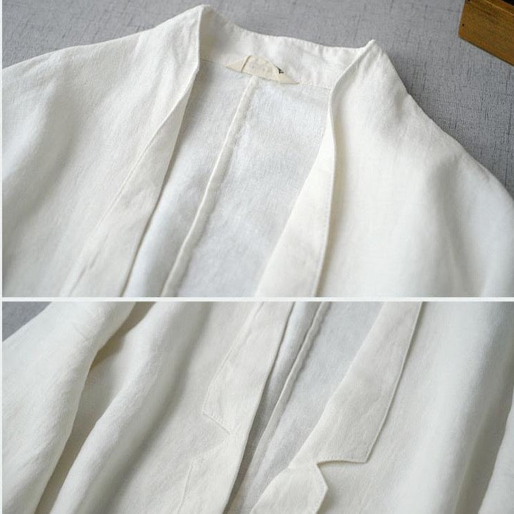 Yuko Causal Cotton Linen Oversized Blazer - 2 Colors