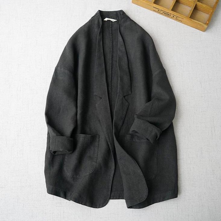 Yuko Causal Cotton Linen Oversized Blazer - 2 Colors