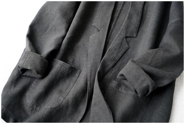 Yuko Causal Cotton Linen Oversized Blazer - 2 Colors