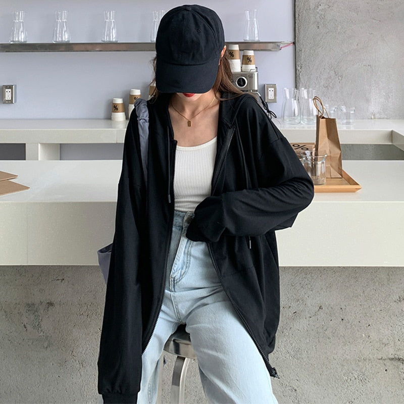 Solid Color Simple Zip-Up Coats