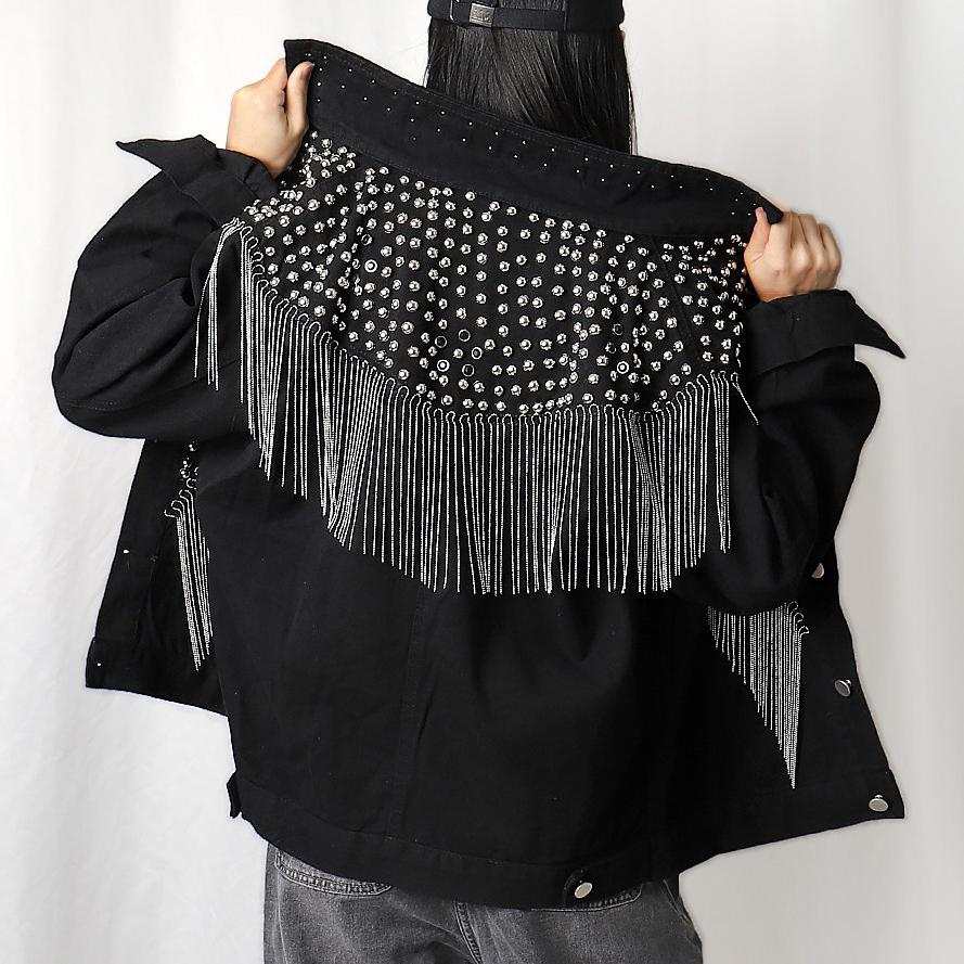 Zofia Rivets and Tassels Denim Jacket - 2 Colors