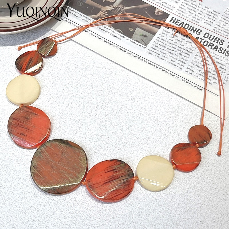 Zurah Colorful Circle Tribal Bib Necklaces - 6 Colors